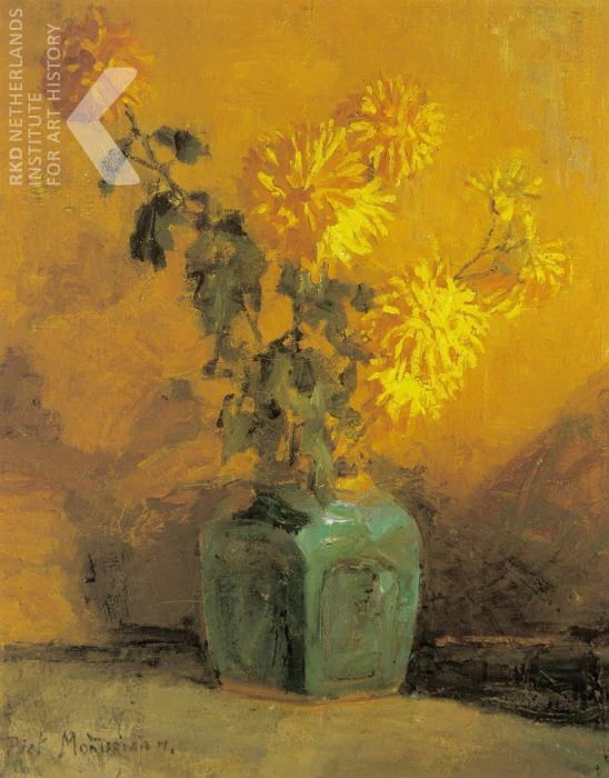 Crisantemi gialli in un vasetto di zenzero c. 1898